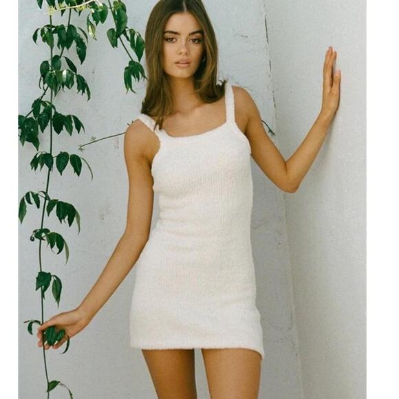 Sabo | Women | Xena Neutral Cream Soft Terry Minimal Mini Bodycon Dress | Sz XS - Picture 13 of 13